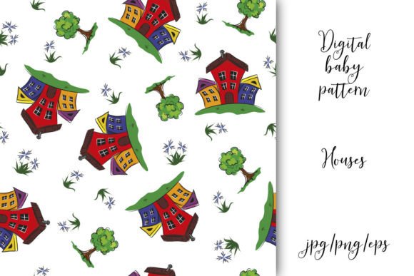 Download Seamless Patterns, Houses, Vector - Pattern Collection