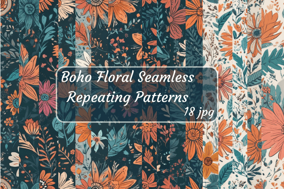 Download Boho Floral Seamless Repeating Patterns - Pattern Collection