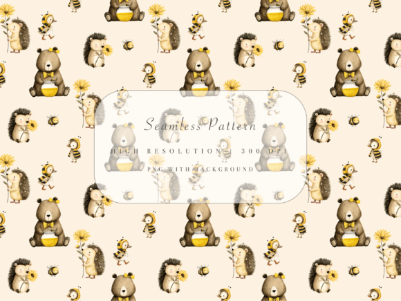 Download Woodland Bee Seamless Pattern - Pattern Collection