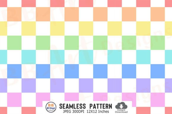 Download Rainbow Checker Pattern Paper Background - Pattern Collection