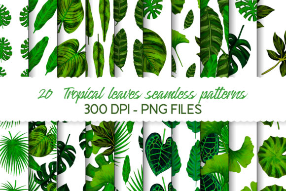 Download Tropical Leaves Seamless Pattern Set - Pattern Collection