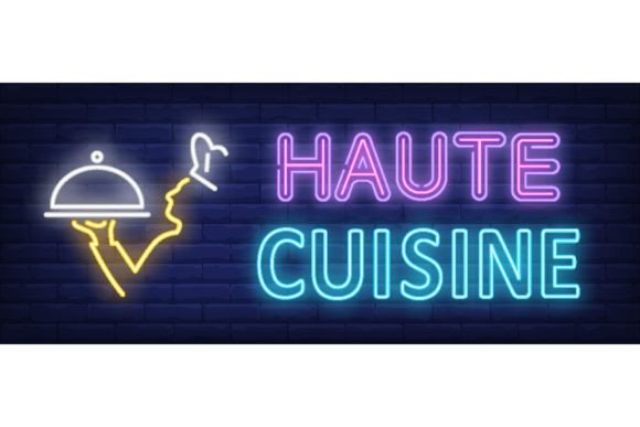Download Haute Cuisine Neon Text with Chef Cook H - Premium Resources