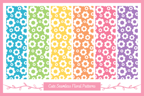Download Cute Floral Pattern with Rainbow Colors - Pattern Collection