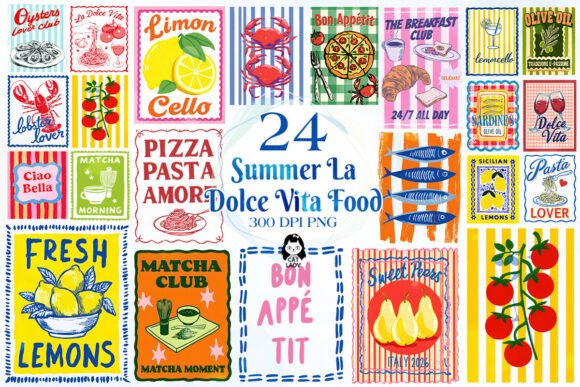 Download Summer La Dolce Vita Food Clipart Bundle - Summer Collection