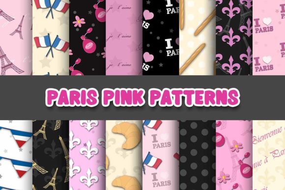 Download Paris Pink Digital Paper Patterns - Pattern Collection