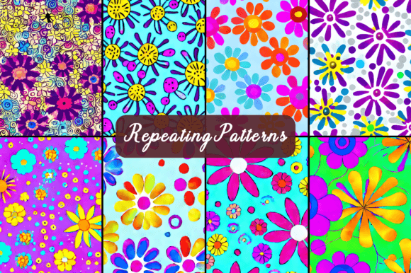 Download &nbsp;Flower Art Seamless Repeating Patterns - Pattern Collection