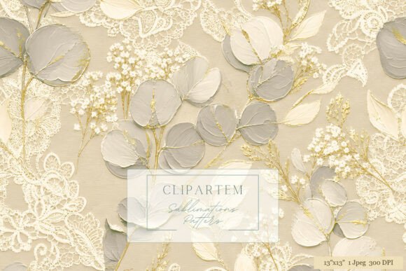 Download Lace Eucalyptus Gold Boho Pattern - Pattern Collection
