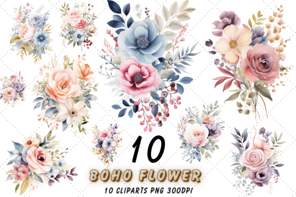 Download Vintage Boho Flower Sublimation Clipart - Premium Resources