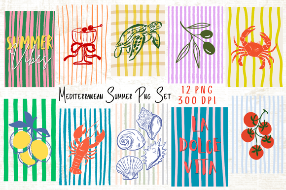 Download Mediterranean Summer Png Set Bundle - Summer Collection