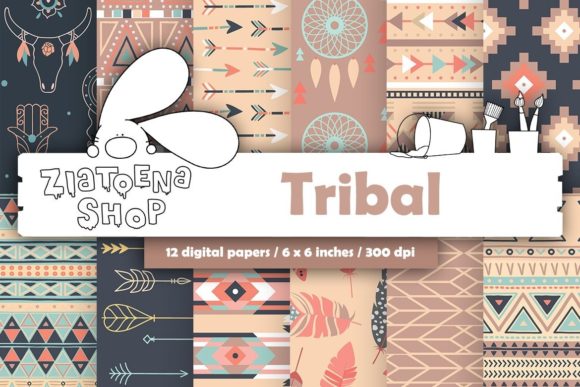Download Tribal Digital Paper Boho Pattern - Pattern Collection